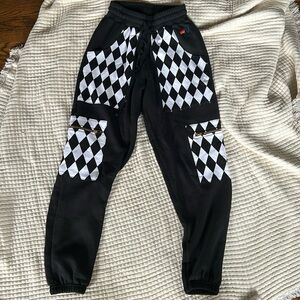 Aviator Nation diamond cargo smiley sweatpant xs